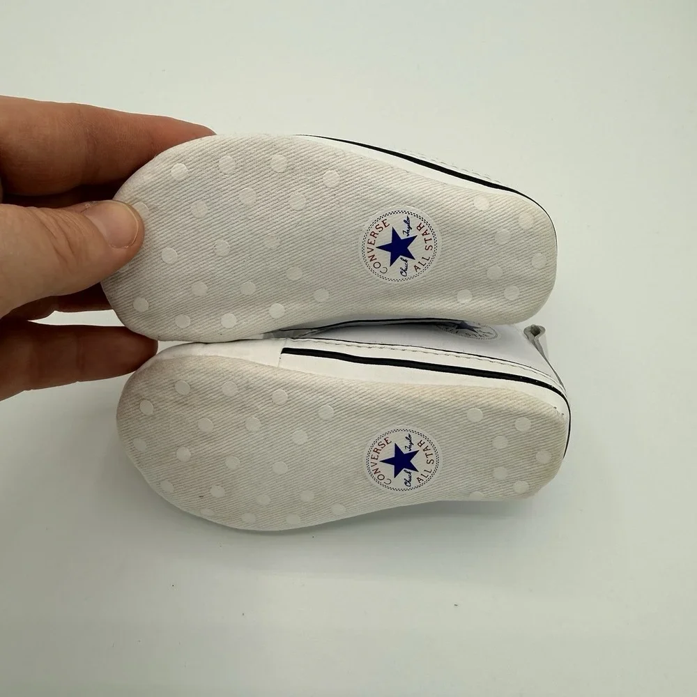 Converse Crib Shoes Infant Size 3 White Chuck Taylor Baby Sneakers Soft Sole